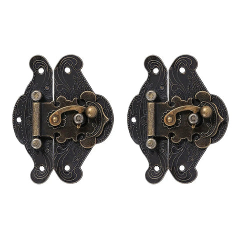 Vintage Zinc Alloy Buckle Latch 2 Piece Hasp Hardware For Jewelry Box Chest And Suitcase Rustproof Wearproof Old School Bronze Finish