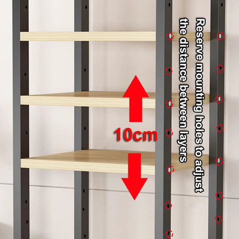 Dope Multi Function Open Storage Rack 8 Tier AV Component Stand With Height Adjustable Wooden Shelves Movable Audio Tower For Home And Office Ideal For CD Players Receivers And Gear Heavy Duty 25mm Thick Boards, 10cm shelf spacing