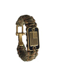 Paracord Bracelet For Men Tactical Survival Gear With Bronze USA Flag Charm Adjustable Three Size Fit Green Camo Outdoor EDC
