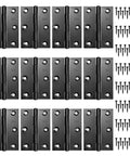 3 Inch Black Door Hinges 12 Pack Interior Hinges For Furniture Wooden Box Chest Window Case Lid Durable 304 Stainless Steel Construction Includes 96 Screws For Smooth Noiseless Operation
