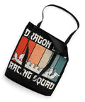 Durable 16x16 Tote Bag For Dragon Boat Racing Crew With Two 14 Inch Black Cotton Webbing Handles, retro graphic design