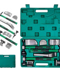 All In One Car Body Repair Tools Kit With Paintless Dent Repair Sheet Metal Grinding Ergonomic Non Slip Handles in green toolbox