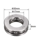 uxcell 51103 miniature thrust bearing with washer, chrome steel, 17mm bore, 30mm outer diameter, 9mm thick