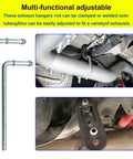 Rubber Exhaust Hanger Kit With 0.47 Inch Holes Adjustable Muffler Hangers for 2 or 4 Hole Mounts 90 Degree Bend Rods