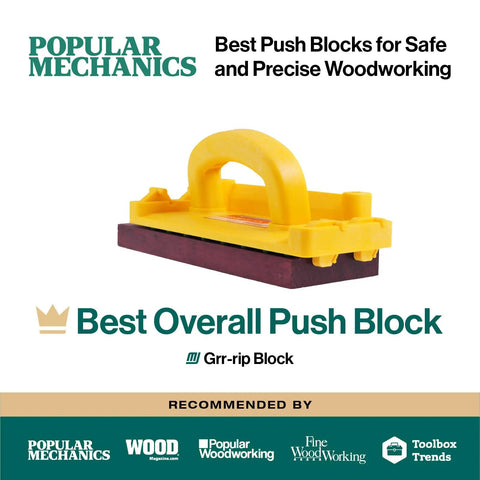 GRR-RIP-BLOCK Smart Push Block For Routers, Jointers, Band Saws And Table Saws With Extreme Grip, featured as Best Overall Push Block