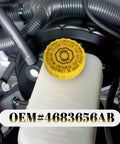 Brake Fluid Cap Replacement Master Cylinder Cap OEM 4683656AB on reservoir, close-up view
