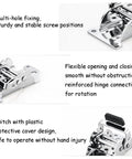Rock Solid Self Locking Folding Hinges With 90 Degree Folding Leg Bracket Setup And Thick Steel Plates For Knockout Grit Plus No Nonsense Load Support In Classic Black, showing multi-hole fixing and flexible design.