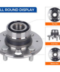 Rear Wheel Bearing And Hub Assembly 512034 Fits Acura Integra 1994 To 1998 Non ABS Honda Accord 1986 To 1989 Civic 1992 To 2000
