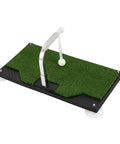 Indoor Golf Swing Trainer With Real Turf Mat, Suction Pad Base, Adjustable Ball Mount Height, golf practice aid for home.