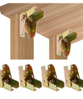Rock Solid Built Like A Tank Zinc Plated Heavy Duty Four Piece Set Of Ninety Degree Self Locking Folding Hinges For Table Legs.