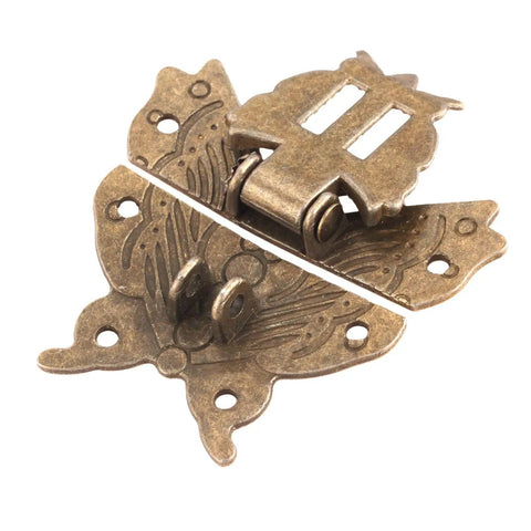 Antique Bronze Butterfly Hasp Latch 59x53mm Lock For Jewelry Box Cabinet And Vintage Furniture Hardware Durable Zinc Alloy Construction