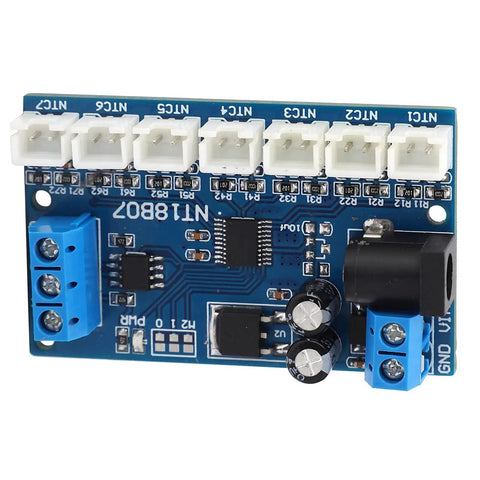 7 Channel RS485 Temperature Sensor Module With 6-24V Power Supply And Cascading Up To 247 Modules For PLC And Paperless Recorder Use