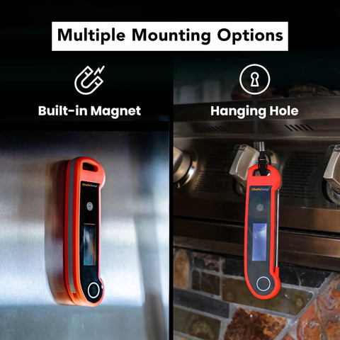 Digital Instant Read Meat Thermometer For Grilling And Cooking, NSF Certified Waterproof IP67, mounted with magnet and hanging