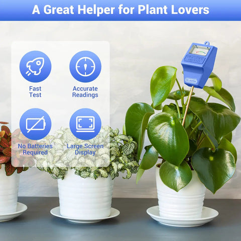 Practical Soil Moisture Meter For Plants And Garden Hygrometer Sensor For Indoor Outdoor Use No Battery Needed in houseplant pot