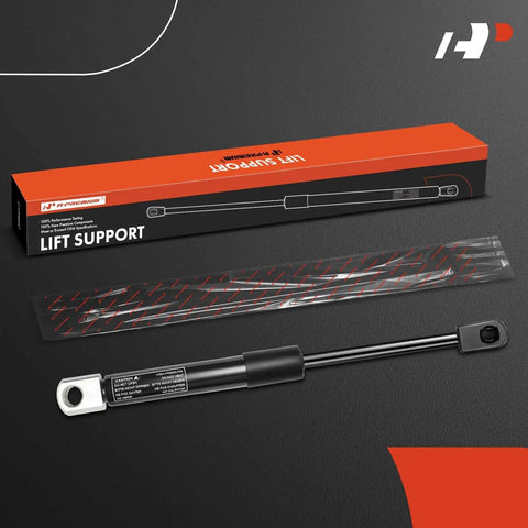 Top Tier Rear Center Luggage Lid Lift Supports For Can Am Spyder Rt Rts Roadster 2010 Through 2018 displayed with packaging and lift support.