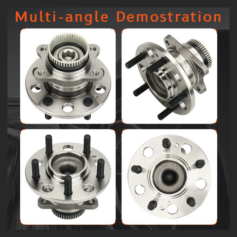 Multi-angle view of Beefy Rear Driver And Passenger Side Wheel Hub And Bearing Assembly For Hyundai Azera 2011 To 2017 Sonata 2010 To 2014 Tucson 2009 To 2015 And Kia Cadenza 2014 To 2016 Optima 2011 To 2015 Rondo 2008 To 2010 Sportage 2009 To 2016 FWD Only