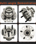 Multi-angle view of Rear Driver Or Passenger Wheel Hub Bearing Set For Hyundai Azera, Sonata, Tucson And Kia Cadenza, Optima, Rondo, Sportage, Pair, Durable And Corrosion Resistant, FWD Compatible