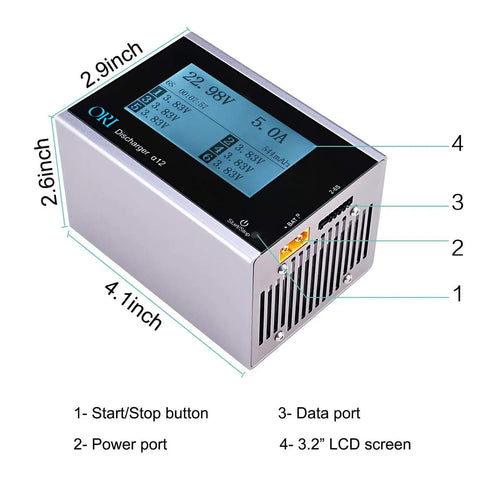 Smart LiPo Battery Discharger With One Tap Intelligent Balance, Auto Current Adjustment And Auto Shutdown, 3.2” LCD screen