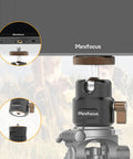 Ultra Compact Metal Ball Head With One Quarter Inch Thread, 360 Degree Swivel And 125 Degree Tilt mounted under LED light