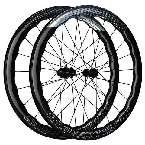 Carbon Fiber Tubeless 700C Road Wheelset With Disc Brakes 50mm Depth 28mm Internal Width UD Glossy Finish For Shimano 8 To 12 Speed
