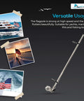 Rail Mount Flag Pole Base Set With 12 By 18 Inch American Flag, 304 Stainless Steel, corrosion resistant, for yachts and RVs