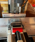 Machine setup with Six Pack 5052 Aluminum Sheet Metal 12x12 Inch Flat Plate 0.02 Inch Thick With Protective Film for DIY Crafts