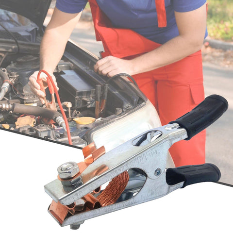 Heavy Duty 500A Welding Ground Clamp With Rubber Sleeve And Insulated Handle For A Secure Electrical Connection In Welding Applications