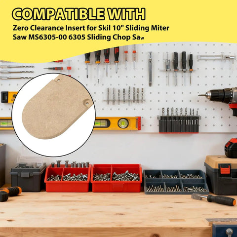 Zero Clearance Insert For 10 Inch Sliding Miter Saw MS6305-00 6305 Sliding Chop Saw Replacement MDF Throat Plate