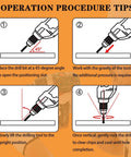 Infographic for DECKRKAT tile drill bit set showing four drilling tips on an orange background.