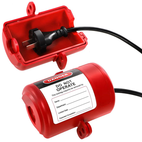 Two Pack Electrical Plug Lockout Kit For Lockout Tagout OSHA Compliant 110V And 220V Plug Locks With Two Safety Padlocks