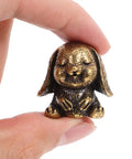 Rabbit Cabinet Knob Metal Pull Cute Bunny Door Handle For Kitchen Cabinets, Vintage Brass Cupboard Pull between fingers