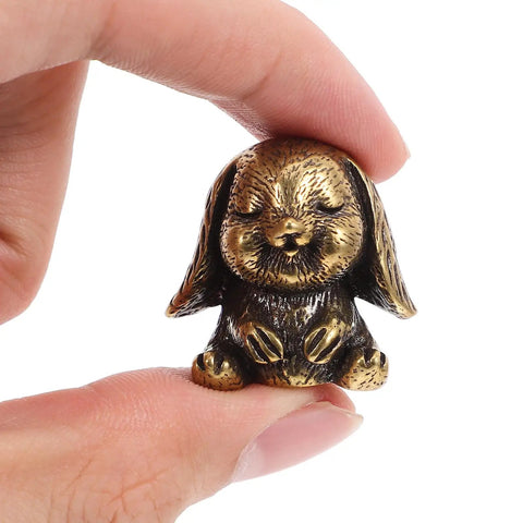 Rabbit Cabinet Knob Metal Pull Cute Bunny Door Handle For Kitchen Cabinets, Vintage Brass Cupboard Pull between fingers