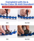 Detachable Nut And Bolt Thread Checker With Flexible Silicone Loop, Stainless Steel Gauges For Identifying Standard And Metric Sizes