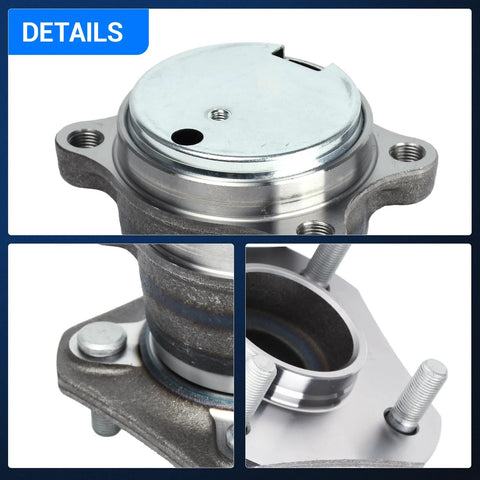 Close-up of Beefed Up Rear Wheel Hub And Bearing Assembly Replacement For 2007 To 2012 Nissan Sentra With Four Lugs And ABS 512384