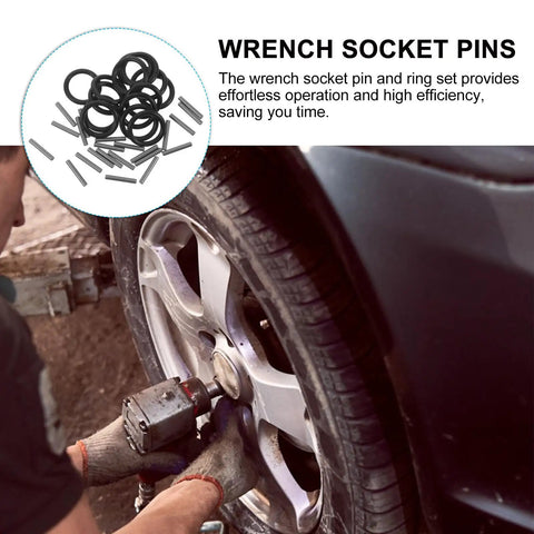 Premium 50 Pc Rubber Retaining Rings For Wrench Socket Pins That Lock Screws Tight, black rubber rings secured around wrench pins.