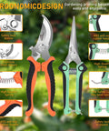 4 Pack All In One Garden Scissors Set With Stainless Steel Pruning Shears For Tree Pruning Flower Trimming And Fruit Picking