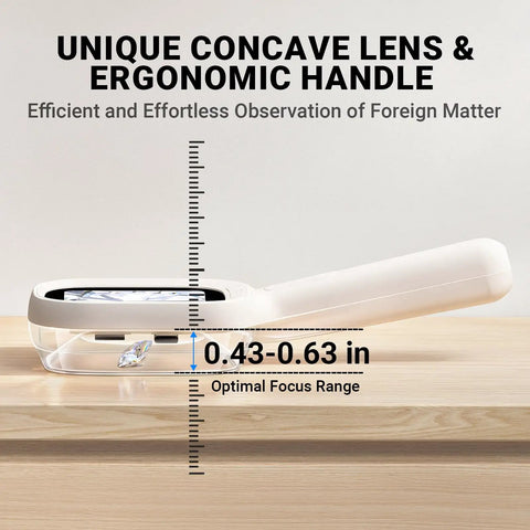 No Fuss Autofocus Digital Microscope With A 2.8 Inch IPS Screen For Quick Sharp Focus And Photo Capture Dual LED Illumination For Clear Detail Simple One Button Use That Anyone Can Master Ideal For Students Hobbyists And Makers, side view with 0.43-0.63 in focus range