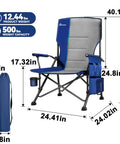 Heavy Duty Camping Chairs 2 Pack With 500 Lbs Capacity, Folding Lawn Chairs With Wide Seat, Hard Armrests, Cup Holder And Side Pocket