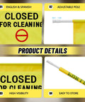 Restroom Closed For Cleaning Sign Yellow Hanging Doorway Safety Sign Adjustable From 30 To 53 Inches No Entry During Cleaning