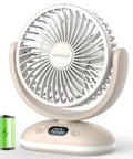 Compact Desk Fan On The Go Quiet Rechargeable Mini Fan With 4 Speeds LED Display And LED Light 31 Hour Runtime Portable