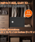 1.3 Cu Ft Fireproof Safe Box With Key Lock For Home And Office in closet, heavy-duty steel security chest, compact design