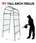 7 Foot Tall Garden Arch Trellis For Outdoor Climbing Plants Heavy Duty Metal Archway Arbor Support For Vegetables Beans Squash