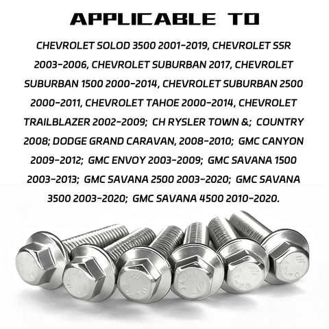 Top Shelf Rear Differential Valve Cover Bolts Kit M8 1.25X20mm stainless steel fasteners for various Chevrolet and GMC models