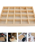 Genuine Top Shelf Twenty Compartment Jewelry Display Tray And Storage Organizer Plate for necklaces and bracelets, wooden compartment design.