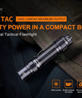 Beefy 3000 Lumen Tactical Flashlight With USB C Recharge Includes Two ARB L21 5000U Batteries And LumenTac Organizer