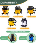 Compatibility chart showing vacuums for 12 Pack Vacuum Bags For 6 To 10 Gallon Wet Dry Shop Vacuums No Fuss Heavy Duty Replacement