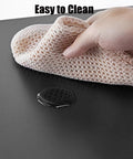 Cleaning surface of Five-Tier Metal Microwave Storage Rack On Wheels With Side Guardrails highlighting easy-to-clean feature.