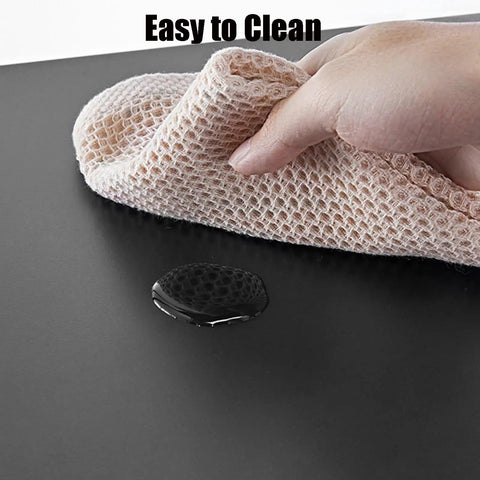 Cleaning surface of Five-Tier Metal Microwave Storage Rack On Wheels With Side Guardrails highlighting easy-to-clean feature.