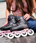 Lightning 90 W Womens Urban Inline Skates For City Cruising And Fitness All Day Comfort in Black Sangria with lever lock, size 39