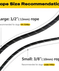 Heavy Duty Slip Lead Dog Leash 6 Ft Half Inch No Pull Training Rope For Large And Medium Dogs size chart with rope dimensions